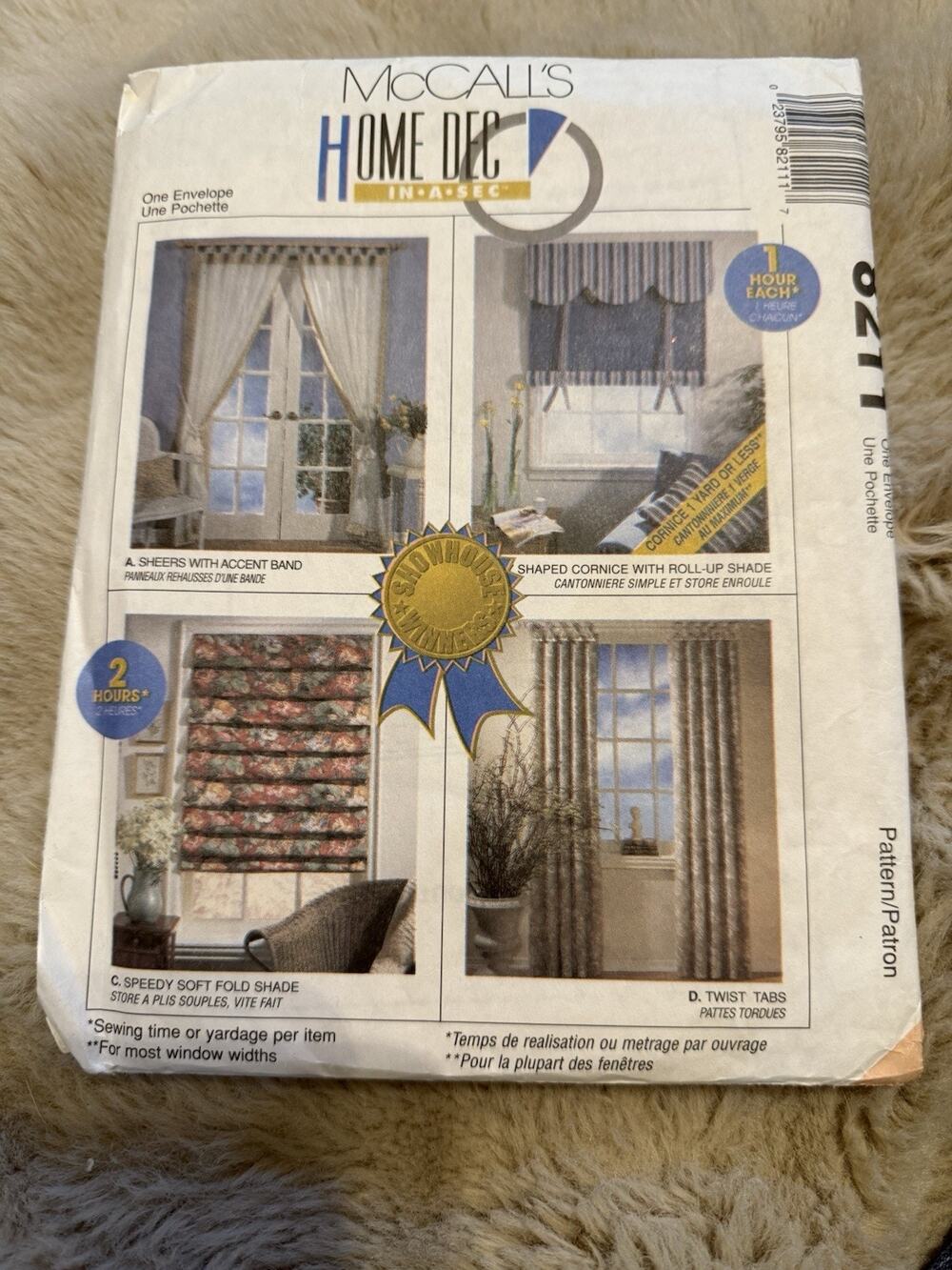 Vintage McCalls 8211 Home Decorating Window Treatment Sewing Pattern UNCUT